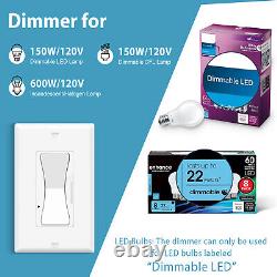 Interrupteur variateur 10PK 15A simple et à 3 voies pour LED / CFL / halogène / incandescent