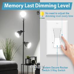 Interrupteur variateur 10PK 15A simple et à 3 voies pour LED / CFL / halogène / incandescent
