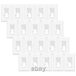 Interrupteur variateur 3 voies 15A 120V pour CFL 600W LED 150W avec plaque de couverture 20PK