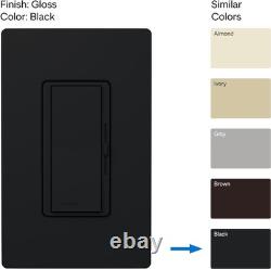 Interrupteur variateur Diva pour ampoules LED et incandescentes, 150W Noir Contrôle Moderne