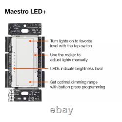 Interrupteur variateur LED+ Maestro pour ampoules LED à intensité variable, 150 avec simple allumage ou multi-emplacement