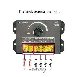 Interrupteur variateur LED RF sans palier DC 5V 12V 24V 40A pour bande lumineuse LED monochrome