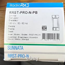 Interrupteur variateur Lutron RadioRA3 Sunnata RRST-PRO-N-PB, coloris galet, 120 V, Clear Connect