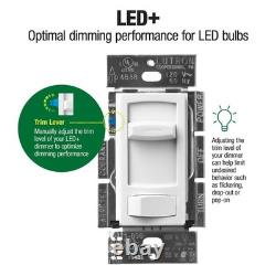 Interrupteur variateur Skylark Contour LED+ avec plaque murale pour ampoules LED, blanc (lot de 3)