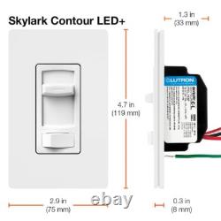 Interrupteur variateur Skylark Contour LED+ pour ampoules LED et incandescentes, monopolaire