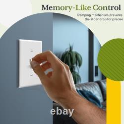 Interrupteur variateur à bascule pour LED, CFL et incandescence, blanc, simple allumage / va-et-vient