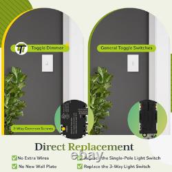 Interrupteur variateur à bascule pour ampoules LED, CFL, incandescentes, monopolaire ou 3 voies, 2-W