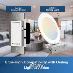 Interrupteur variateur à glissière 12 pièces, monopolaire ou à 3 voies, pour lumières LED dimmables 150W