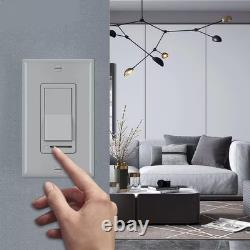 Interrupteur variateur à rocker gris pour ampoules LED, halogènes et incandescentes dimmables, Sing