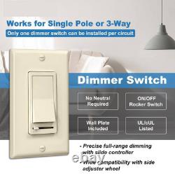 Interrupteur variateur beige pour ampoules LED dimmables, halogènes et à incandescence, Sin