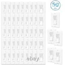 Interrupteur variateur blanc Decora 50PK à pôle unique / 3 voies avec plaques murales blanches incluses