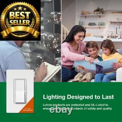 Interrupteur variateur d’éclairage Lutron Diva LED+ pour LED à intensité variable, halogène, lot de 3, blanc