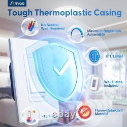 Interrupteur variateur de lumière 12 Pack, sans fil neutre, monopolaire ou 3 voies, pour dimmer