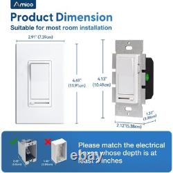 Interrupteur variateur de lumière 12 packs, sans fil neutre, monopolaire ou à 3 voies, pour dimma