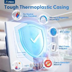 Interrupteur variateur de lumière 12 pièces, sans fil neutre, monopolaire ou 3 voies, pour lampes dimmables