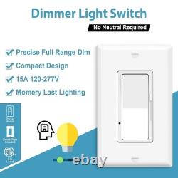 Interrupteur variateur de lumière 8PK 15 A 120-277 V LED / incandescent / CFL certifié ETL
