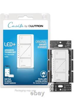Interrupteur variateur de lumière intelligent Lutron Caseta Original/PD-6WCL-WH-R- Blanc (paquet de 4)