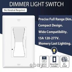 Interrupteur variateur de lumière, lot de 2, unipolaire, va-et-vient, compatible LED, incandescente et CFL