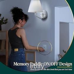 Interrupteur variateur de lumière, variateur à glissière LED, pour LED/CFL dimmable de 300W Blanc 5