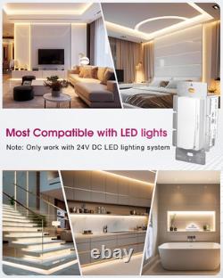 Interrupteur variateur et pilote LED dimmable 24V 60W 2 en 1, homologué UL à pôle unique