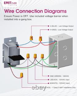 Interrupteur variateur et pilote LED dimmable 24V 60W 2 en 1, homologué UL à pôle unique