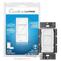 Interrupteur variateur intelligent Caseta, hub requis, 150 W LED, blanc
