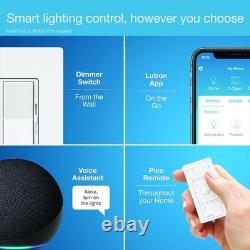 Interrupteur variateur intelligent Diva 2-pack pour lumières LED, compatible avec Alexa, sans neutre