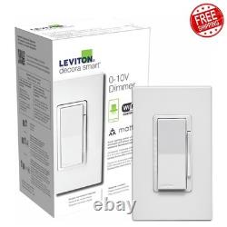 Interrupteur variateur intelligent Leviton Decora 0-10 V blanc Wi-Fi Matter