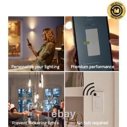 Interrupteur variateur intelligent Leviton Decora 0-10 V blanc Wi-Fi Matter