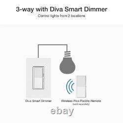 Interrupteur variateur intelligent Lutron Diva pour éclairage Caseta, hub intelligent Lutron requis