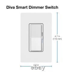 Interrupteur variateur intelligent Lutron Diva pour éclairage Caséta, pack de 1, noir