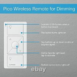 Interrupteur variateur intelligent pour maison connectée Lutron Caseta et kit de télécommande Pico, compatible avec Alexa