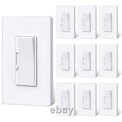 Interrupteur variateur numérique BESTTEN Slim, lot de 10, blanc, plaque murale sans vis