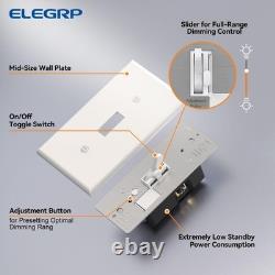 Interrupteur variateur numérique ELEGRP pour éclairage dimmable monopolaire / à 3 voies, blanc