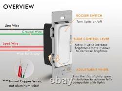 Interrupteur variateur numérique LED pour lumière LED/CFL/incandescente, atténuation par phrase coupée