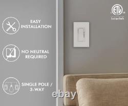 Interrupteur variateur numérique LED pour lumière LED/CFL/incandescente, atténuation par phrase coupée