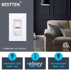 Interrupteur variateur super mince 6 pièces, monopole ou à 3 voies, interrupteur lumineux dimmable