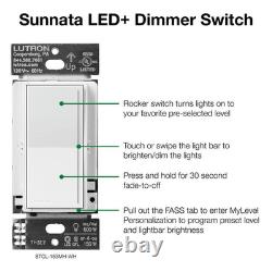 Interrupteur variateur tactile Sunnata avec plaque murale, pour ampoules LED, 150 avec 3 voies ou multi-placements