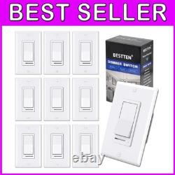 Interrupteurs Dimmer Slim, Paquet de 10, Monopolaire/3 Voies, 120V, Blanc