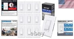 Interrupteurs variateurs universels à 10 niveaux, 120 V, LED, CFL, incandescents, fonction mémoire
