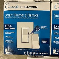 LOT DE 11 Variateurs intelligents Caseta Lutron DIVA DVRF-6L-WH-R (voir la description)