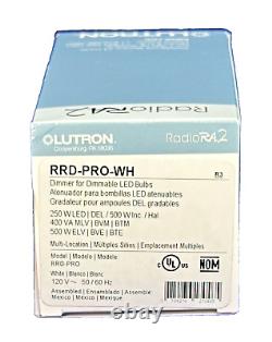 LUTRON RADIO RA 2 RRD-PRO-WH, Variateur d'intensité pour ampoules LED dimmables jusqu'à 250w - NEUF, en boîte ouverte.