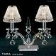 Lampe De Table Tara Crystal À 2 Ampoules Chromées Avec Gradateur (stores Non Inclus)