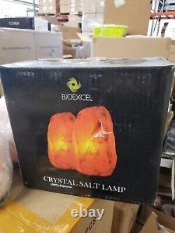 Lampe de sel de l'Himalaya avec base en bois, fil de 6 pieds et interrupteur à variateur