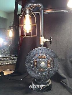 Lampe de table Gearhead, lampe de bureau en tuyau Steampunk, lampe de chevet rustique pour chambre à coucher.