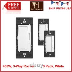 Legrand Pass & Seymour Radiant variateur LED interrupteur d’éclairage 3 voies, blanc, lot de 3