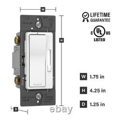 Legrand Pass & Seymour Radiant variateur LED interrupteur d’éclairage 3 voies, blanc, lot de 3
