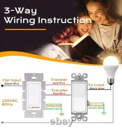 Lot de 10 interrupteurs variateurs coulissants à 3 voies, 150 W LED/CFL, 600 W incandescent, cuivre