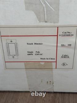 Lot de 100 interrupteurs variateurs tactiles unipolaires blancs PG 120 VCA 60 Hz 600 W LUXDM600-04