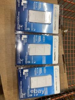 Lot de 3 - Interrupteur variateur de lumière Lutron PD-6WCL-WH-R blanc neuf dans la boîte